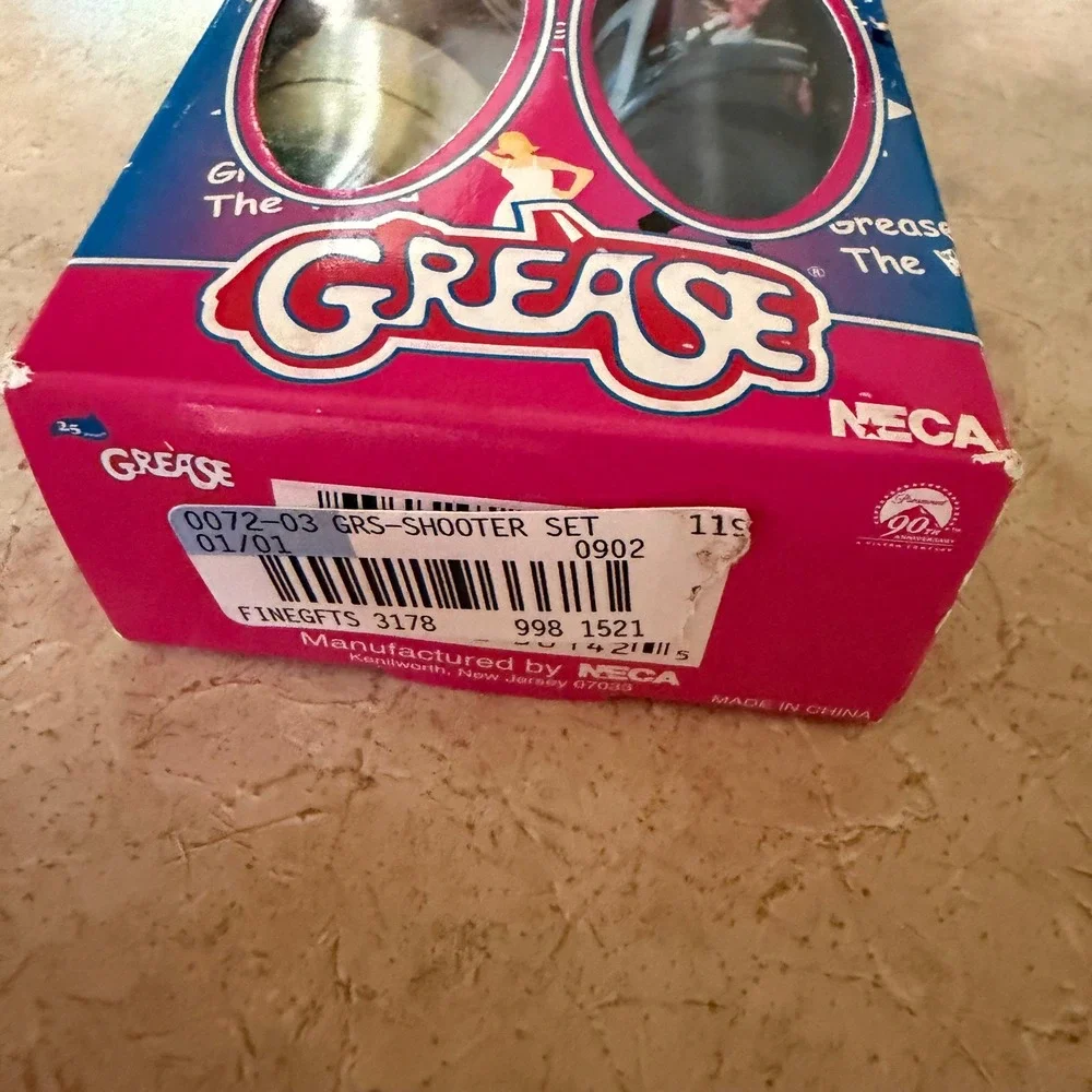 NECA Grease Movie Glassware Set 2002 Paramount Pictures Shot Glass Shooters 2pc